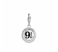 Harry Potter Breloque à clip en argent sterling 9 3/4, taille unique, Argent sterling, Cristal