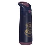 Harry Potter by b.box Bouteille d'eau isotherme de 500 ml - Bouteille d'eau en acier inoxydable avec paille en silicone à flux libre, garde les boissons froides pendant 15 heures, sans BPA, étanche