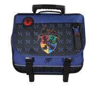 Harry Potter - Cartable à roulettes scolaire - 38 cm - 2 compartiments - Bleu et noir - Primaire