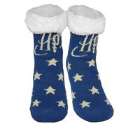 Harry Potter Chaussettes de Chalet - D'intérieur Logo Étoiles Douillettes pour Femmes - Hiver Moelleuses (Bleu, Adulte, M, 35-38)
