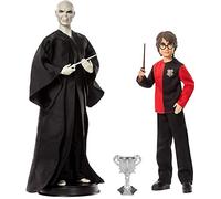 Mattel Coffret poupées articulées Voldemort & Harry Potter, costumes et baguettes inspirés du film