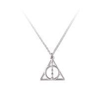 Harry Potter Collier avec pendentif en argent pour garçons et filles Motif Reliques de la Mort