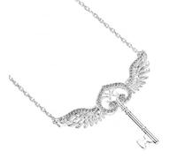 HARRY POTTER Collier clé volante en argent sterling avec cristaux, taille unique, Argent sterling