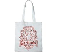 HARRY POTTER Cotton Division Officiel Logo imprimé 100% coton |Réutilisable | Longue poignée | Voyages et achats |Sac fourre-tout 38 * 40 CM, Gryffinder_White_1, Taille unique