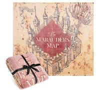 Harry Potter Couverture Lumineuse Enfant Adulte 130x150cm, Plaid Polaire Carte du Maraudeur, Brille Après 10-30 Minutes d'Exposition à la Lumière