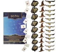 Harry Potter Décoration Fête Adulte Ado Enfant, Lot de 4 Cordes avec 40 Pièces, Guirlande Hogwarts Vif d'Or, Lettre Admission et Blason, Décoration Fête (Multi Banners, Lot de 40)