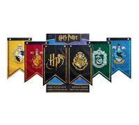 Harry Potter Décoration Maison Enfant Ado et Adulte, Bannière Hogwarts, Guirlande Drapeau Gryffondor Serpentard Poufsouffle Serdaigle Anniversaire (Multi Flags)