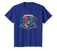 Harry Potter Doodle Hogwarts Emblem T-Shirt, Enfant, Bleu Royal, 2 Ans