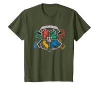 Harry Potter Doodle Hogwarts Emblem T-Shirt, Enfant, Olive, 2 Ans
