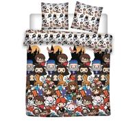 Harry Potter Emoji - Parure de lit double enfant 2 places - Housse de Couette 200x200 cm et 2 Taies d’oreiller 63x63 cm.