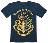 Harry Potter Enfants - Wizard in Training Unisexe T-Shirt Bleu foncé 128 100% Coton