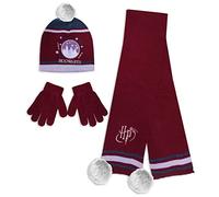 Harry Potter Ensemble bonnet d'hiver, écharpe et gants (2-5 ans, rouge)