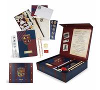 Harry Potter Ensemble de papeterie - Boîte cadeau souvenir Propriété de Poudlard - Comprend un stylo baguette, un carnet A5 avec feuille d'or, du papier à lettre, des enveloppes, des autocollants et