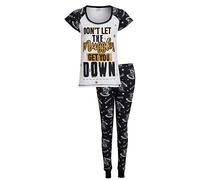 HARRY POTTER Ensemble de Pyjama, t-shirt + pantalon de nuit pour Femme Grand Blanc/Noir
