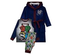 Harry Potter Ensemble de Pyjamas Robe de Chambre Garçon Hogwarts Bleu Marine 9-10 Ans