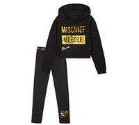 Harry Potter Ensemble Fille Avec Sweat Court Crop Top À Paillettes Et Legging Noir, Vetement Mode Enfant et Ado 6-14 Ans (Noir, 13-14 Ans)