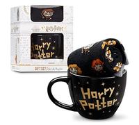 Harry Potter Ensembles de Mugs Coffret Cadeau Femme Ado Tasse Mug À Café et Chaussettes Femme Hogwarts Idée Cadeau (Tasse Noire & Chaussettes, Tasse: 325 ml, Chaussettes: 35/40 EU)