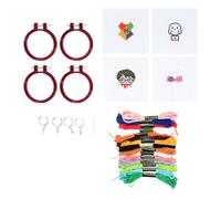 Harry Potter estampé point de croix 4 Pack, kit de démarrage de broderie pour débutants, quatre modèles, artisanat de charmes de sac à dos amusant et facile