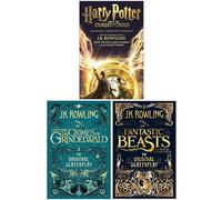 Harry Potter et l'enfant maudit, parties un et deux, les crimes de Grindelwald, les bêtes fantastiques et où les trouver par JK Rowling, ensemble de 3 livres