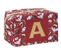 Harry Potter Grande trousse de maquillage personnalisée Poudlard Gryffondor Grande trousse de toilette de voyage Sac à cosmétiques Cadeau pour filles - Bordeaux