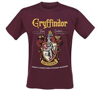 Harry Potter Gryffondor Homme T-Shirt Manches Courtes Rouge L 100% Coton Regular/Coupe Standard