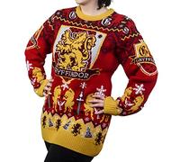 Harry Potter Gryffondor Pull de Noël pour homme et femme, Multicolore, M