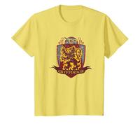 Harry Potter Gryffondor Quidditch Bouclier Vieilli T-Shirt, Enfant, Citron, 8 Ans