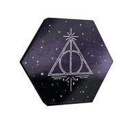 Harry Potter - Hallows Deathly - Tale of the Three Brothers - 11,5 x 10 Impression en bois knifle en forme d'hexagone - Accrochez-vous seul ou se