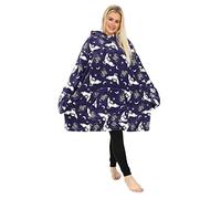 Harry Potter Hedwig Take Me Back To Hogwarts Sweat à capuche couverture en polaire surdimensionné pour femmes, Bleu