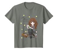 Harry Potter Hermione Granger Quote and Stars T-Shirt, Enfant, Vert Kaki chiné, 4 Ans