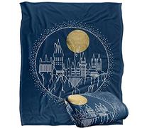 HARRY POTTER Hogwarts Full Moon Line Art Plaid Ultra Doux au Toucher Soyeux - 152 x 127 cm