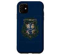 Harry Potter Hogwarts Green and Gold Floral Crest Coque pour iPhone 11