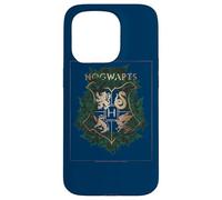 Harry Potter Hogwarts Green and Gold Floral Crest Coque pour iPhone 15 Pro