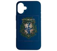 Harry Potter Hogwarts Green and Gold Floral Crest Coque pour iPhone 16 Plus