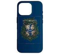 Harry Potter Hogwarts Green and Gold Floral Crest Coque pour iPhone 16 Pro
