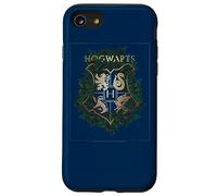 Harry Potter Hogwarts Green and Gold Floral Crest Coque pour iPhone SE (2020) / 7/8
