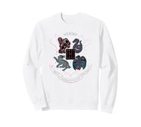 Harry Potter Hogwarts Line Crest Sweatshirt, Unisexe pour Adultes, Blanc, XXL
