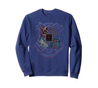 Harry Potter Hogwarts Line Crest Sweatshirt, Unisexe pour Adultes, Bleu Marine, XXL