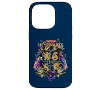 Harry Potter Hogwarts Multi-Colored Floral Crest Coque pour iPhone 14 Pro