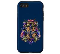 Harry Potter Hogwarts Multi-Colored Floral Crest Coque pour iPhone SE (2020) / 7/8