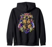 Harry Potter Hogwarts Multi-Colored Floral Crest Sweat à Capuche