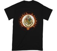 Harry Potter - "Hogwarts Railway Circle" T-Shirt für Herren/Damen Uni BI196 (XL) (Schwarz)