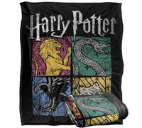 Harry Potter House Squares Plaid Ultra Doux au Toucher Soyeux - 152 x 127 cm