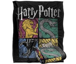 Harry Potter House Squares Plaid Ultra Doux au Toucher Soyeux - 152 x 127 cm