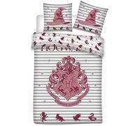 Harry Potter - Parure de Lit Enfant Blason - Housse de Couette 140x200 Taie 63x63 cm - Gris