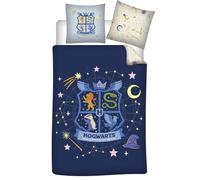 Harry Potter Housse de Couette 140x200 + Taie 65x65 Blason Poudlard Bleu