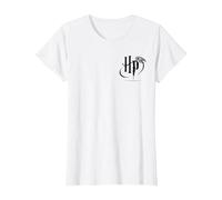 Harry Potter HP Logo Pocket T-Shirt, Femme, Blanc, XXL