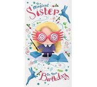 Harry Potter HP014 Carte d'anniversaire officielle pour sœur Inscription To A Magical Sister Blanc