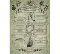 Harry Potter - Impression sur toile "Liste scolaire" PM3286 (80 cm x 60 cm) (crème/marron)