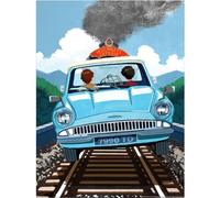 Harry Potter - Imprimé LOOKING FORWARD HOGWARTS EXPRESS CAR (40 cm x 30 cm x 0,2 cm) (Bleu/Marron/Vert)